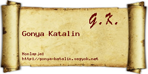Gonya Katalin névjegykártya